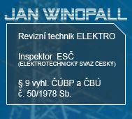 Revizní technik elektro Most - Jan Winopall