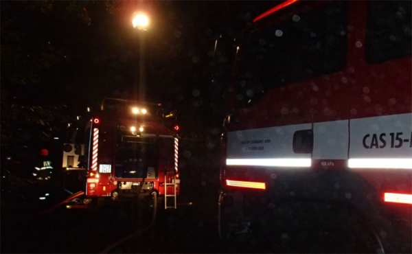 Dopravní nehoda s požárem u Chlumce okres Ústí nad Labem